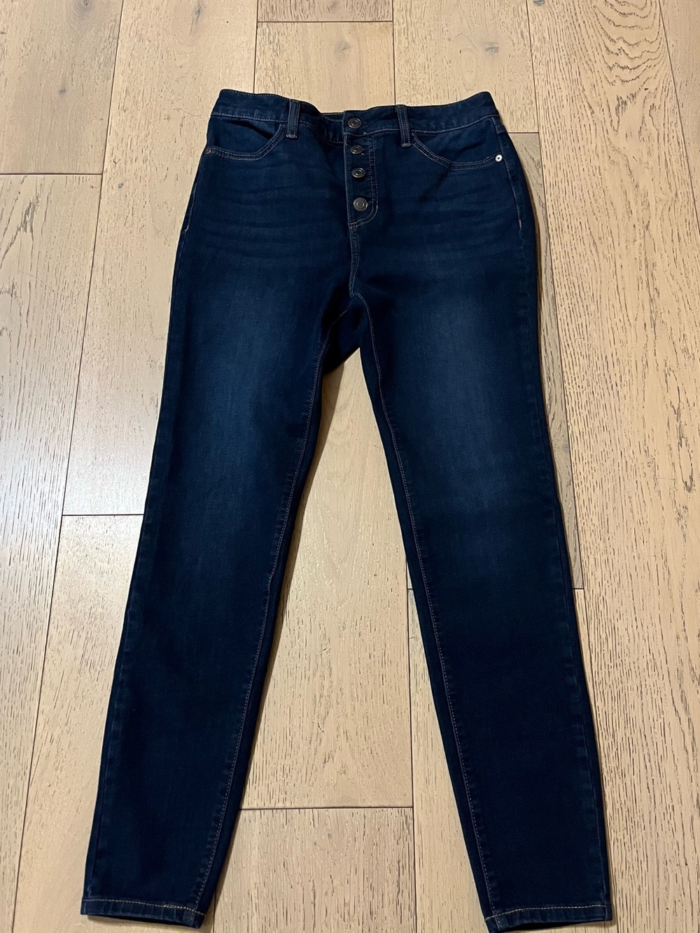 LC Lauren Conrad Dark Indigo Skinny Jeans - Button Fly